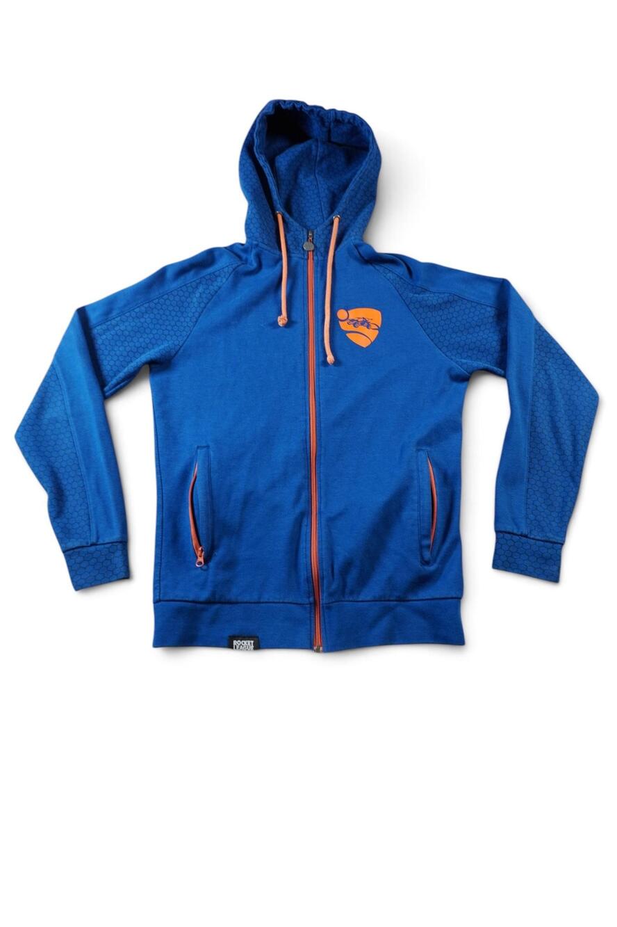 J!NX Rocket League Hoodie Mens Large Blue Full Zip Graphic Sweatshirt Fleece